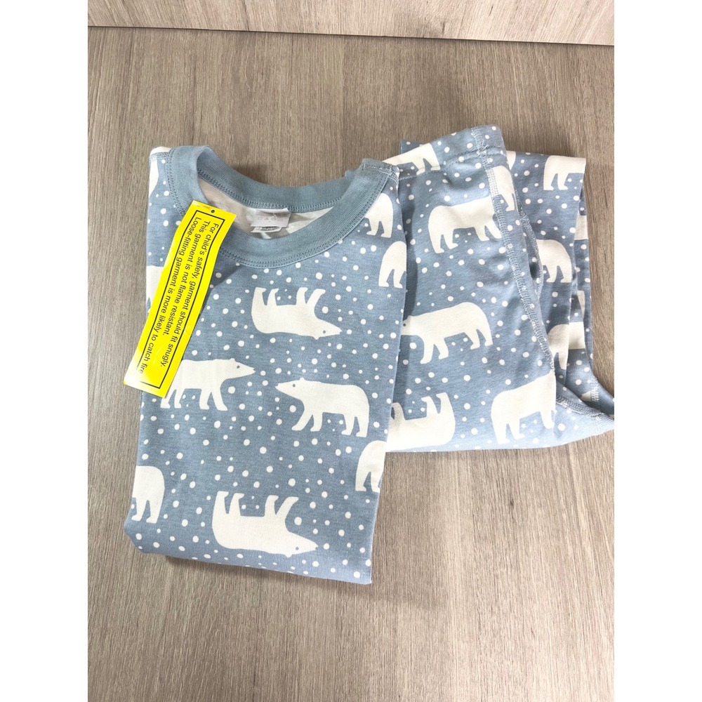 Hanna Andersson Kids Polar Bear Organic Cotton Pajama Set Blue 160 US 14-16 NEW